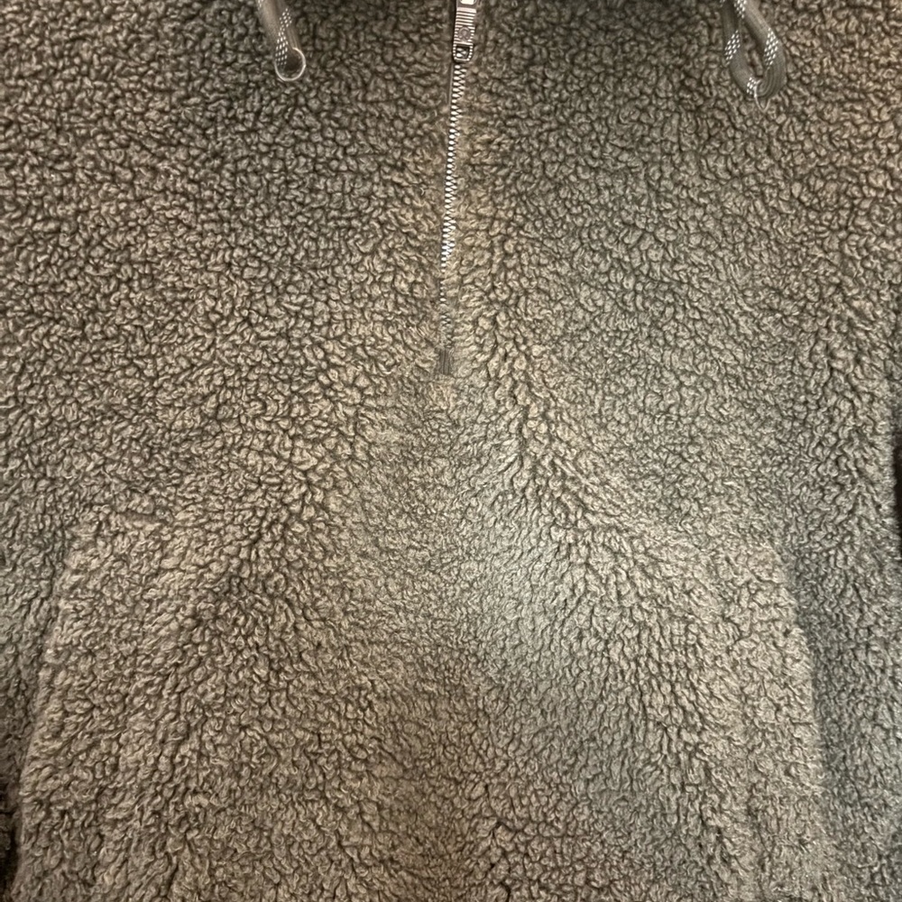 Lululemon Athletica Olive Green Cropped Sherpa Hoodie - Picture 3 of 4